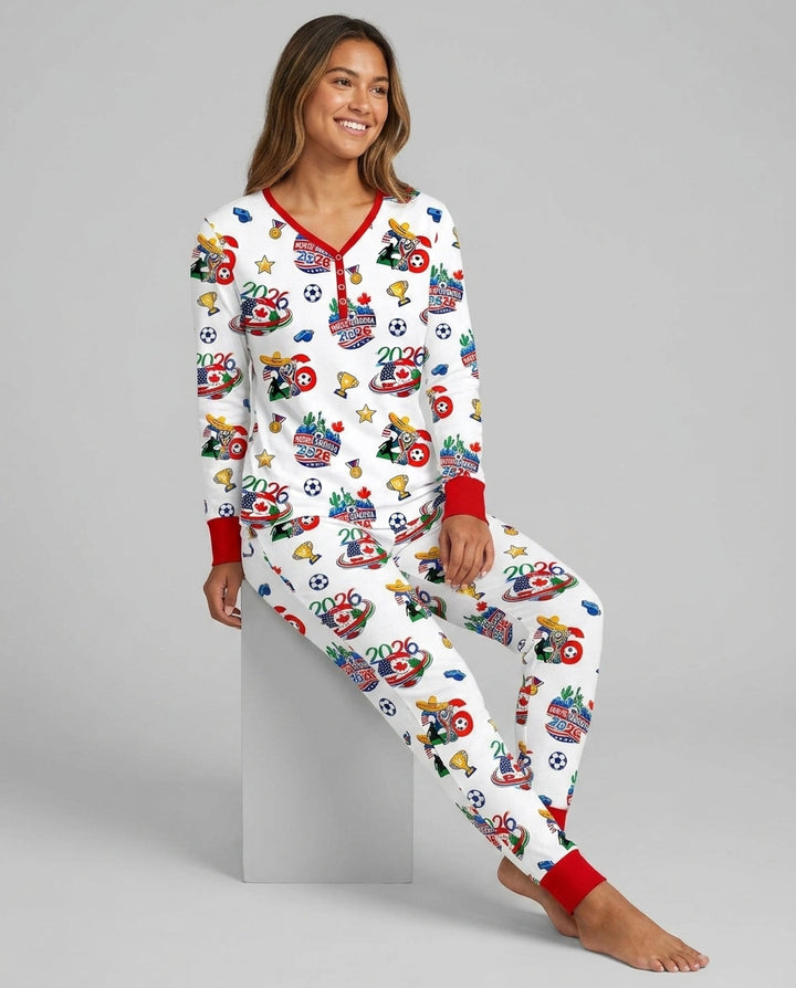 World Soccer North America 2026 Family Matching Bamboo Women Pajama Set
