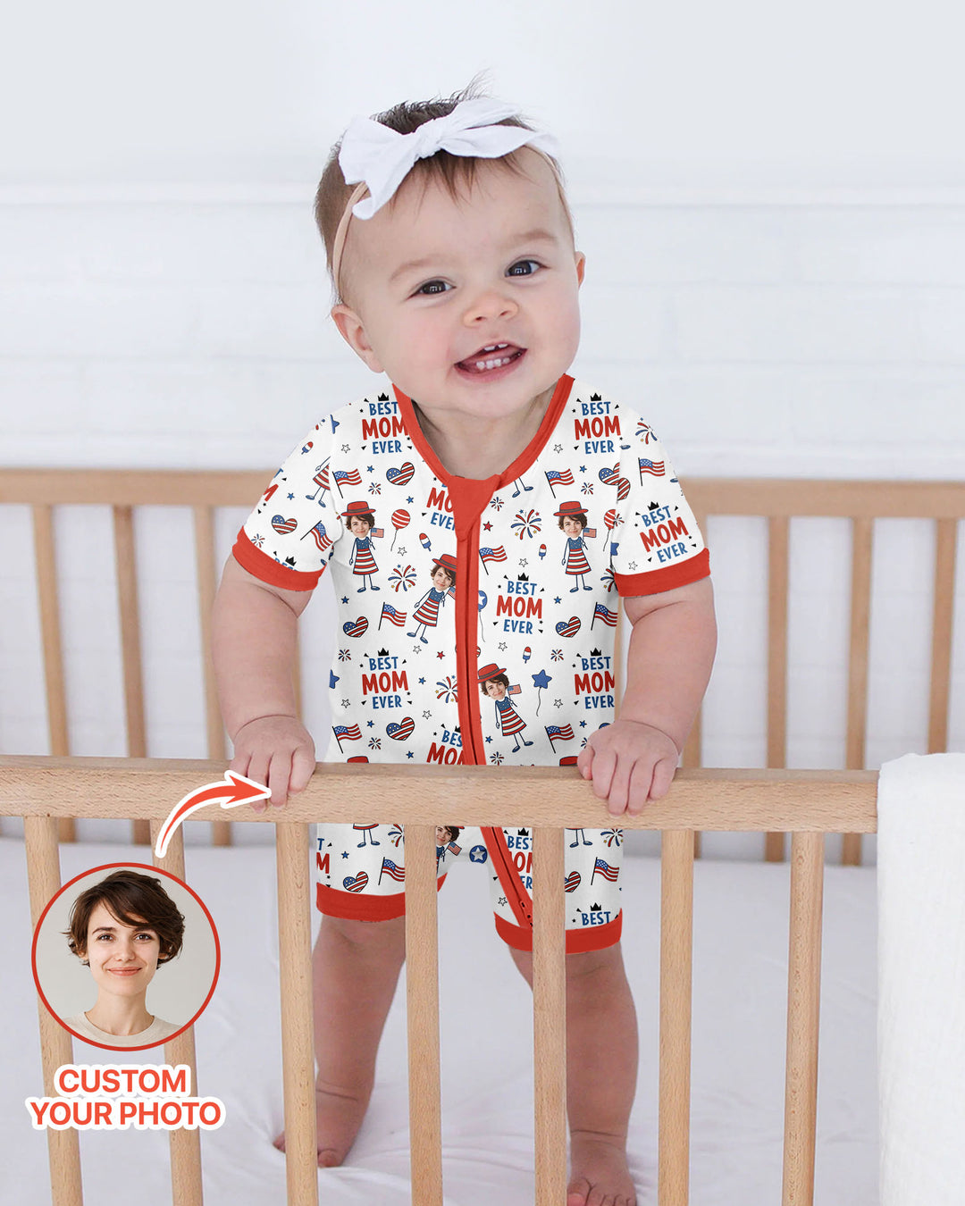 Plantilla PERSONALIZADA de Bambú Pijama Corto con Cremallera