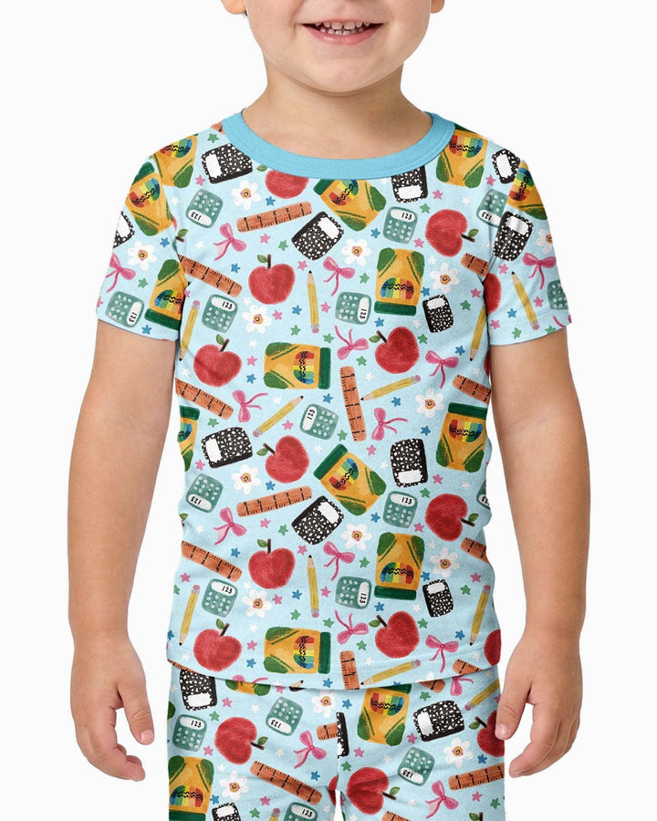 Little Learner Bamboo Two Piece Short Sleeve Pajama Set