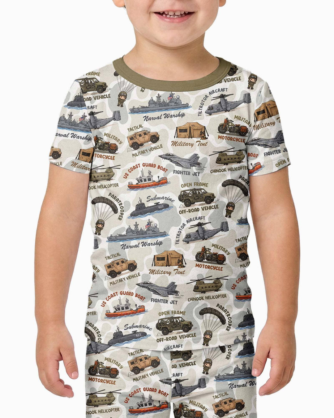 Little Hero Military Family Matching Bamboo Two Piece Short Sleeve Pajama Set