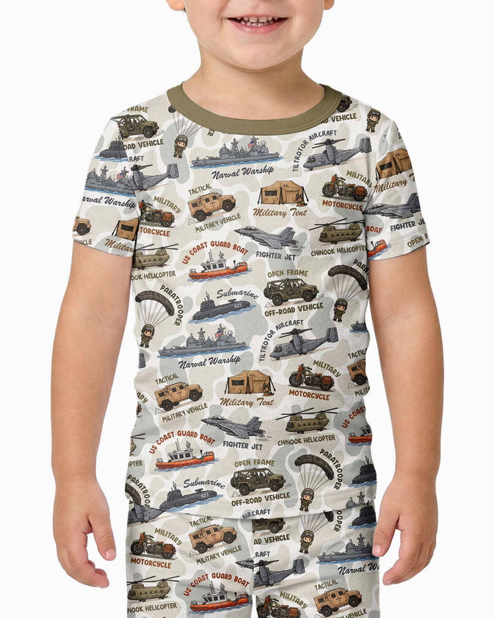 Little Hero Military Family Matching Bamboo Two Piece Short Sleeve Pajama Set