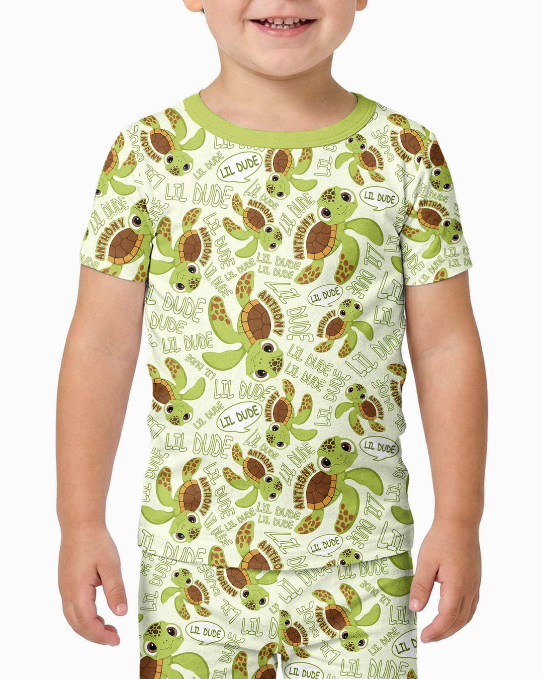 Conjunto de pijama de dos piezas de bambú de manga corta, plantilla personalizada