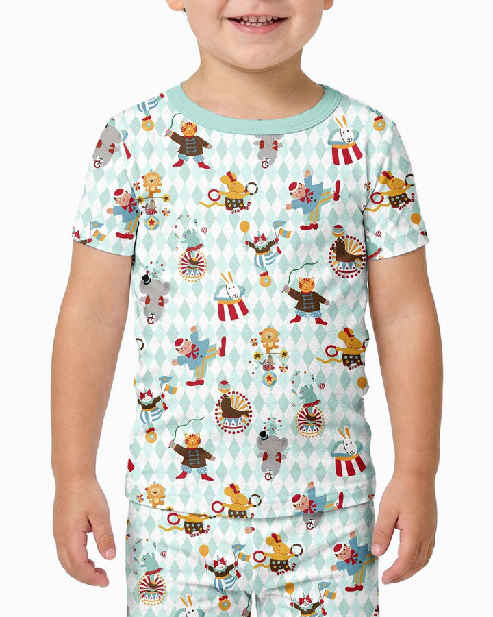 Circus Animal Bamboo Two Piece Short Sleeve Pajama Set