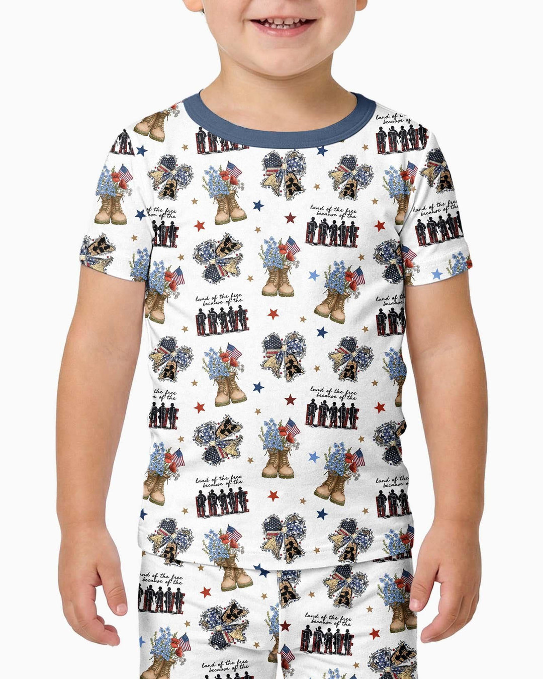 Honor the Brave Family Matching Bamboo Two Piece Short Sleeve Pajama Set