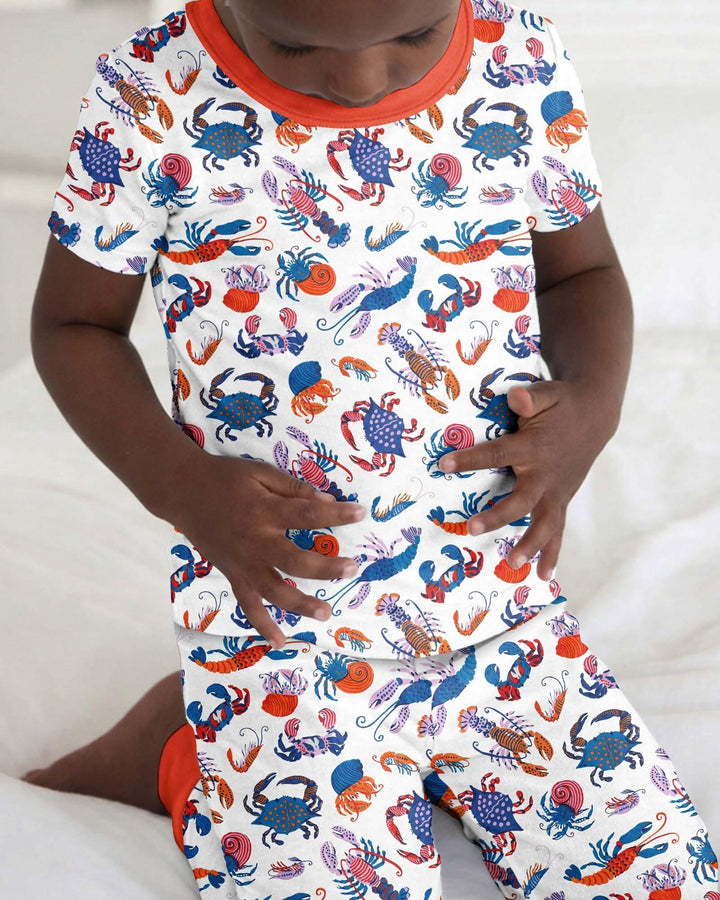 Crustacean Nation Family Matching Bamboo Two Piece Short Sleeve Pajama Set