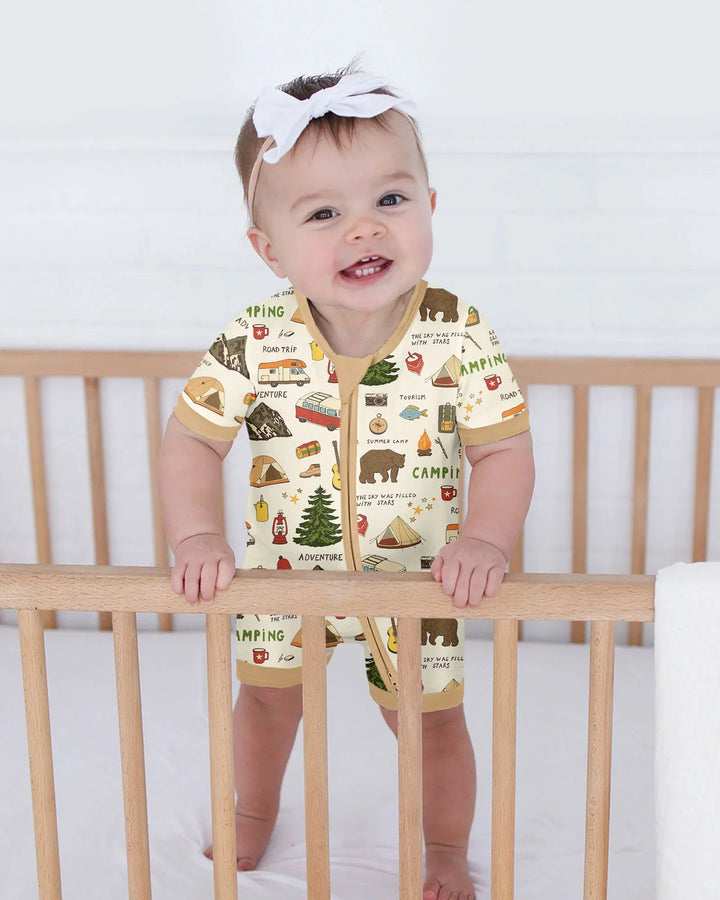 Outdoor Camping Adventure Family Matching Bamboo Shorty Zippy