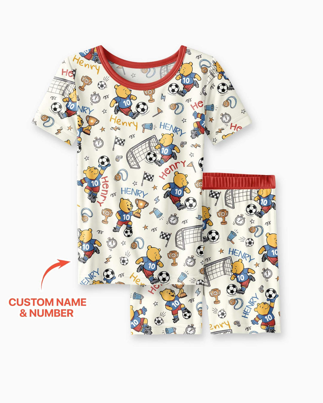 Pijama de bambú de dos piezas de manga corta con pantalón corto, plantilla personalizada
