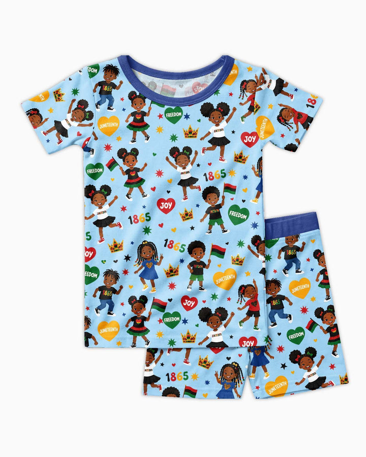 Celebrate Juneteenth Freedom Bamboo Two Piece Short Sleeve Shorts Pajama Set