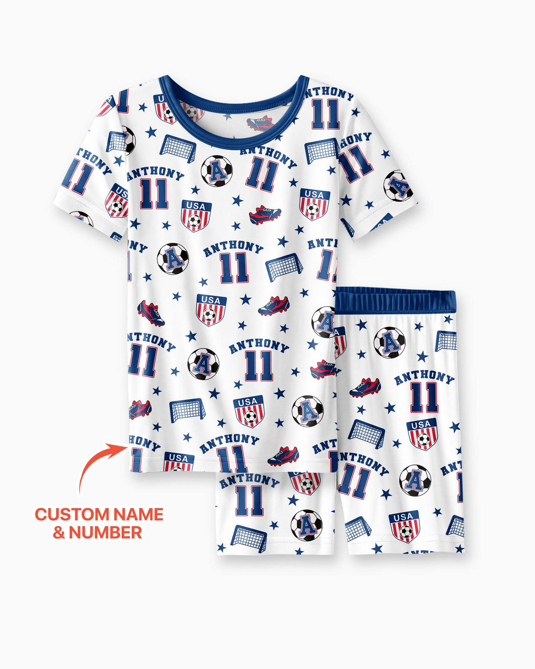 Zweiteiliges Pyjama-Set mit kurzen Ärmeln und Shorts im Sommer-Design