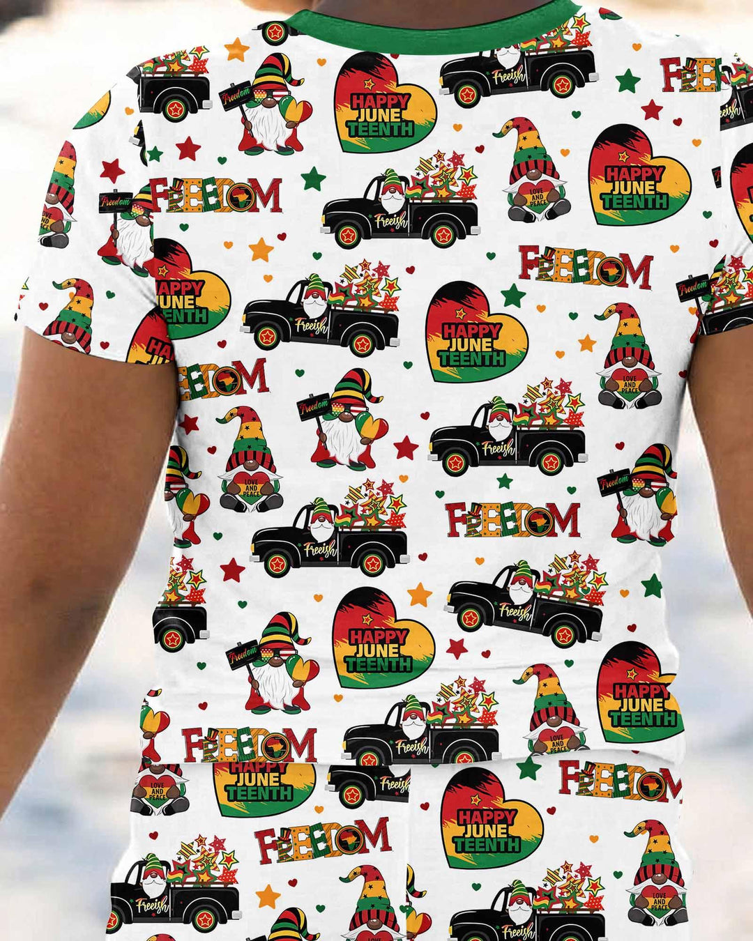 Gnome Happy Juneteenth Bamboo Two Piece Short Sleeve Pajama Set