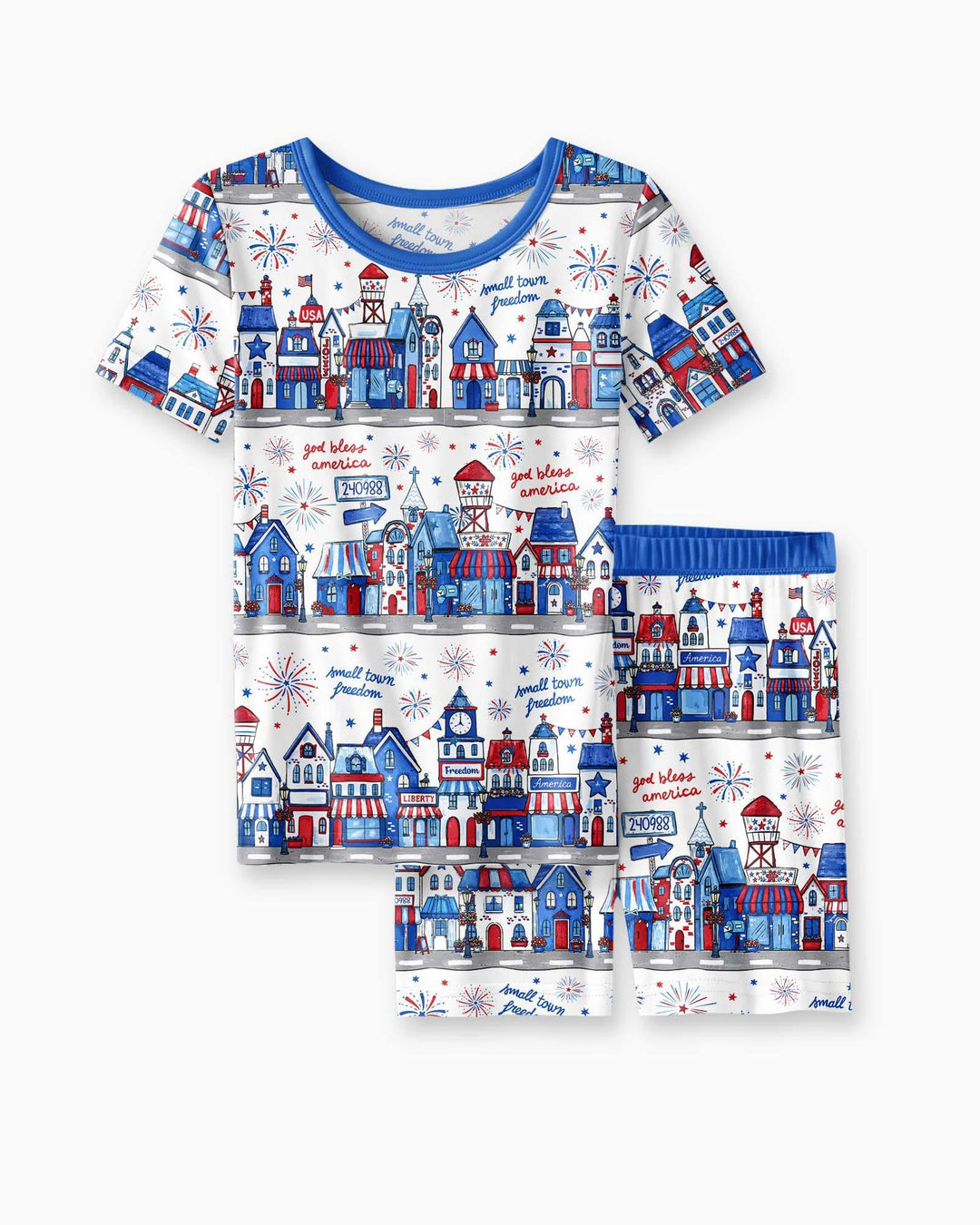 Conjunto de Pijama de Dos Piezas de Bambú con Mangas Cortas y Pantalones Cortos
