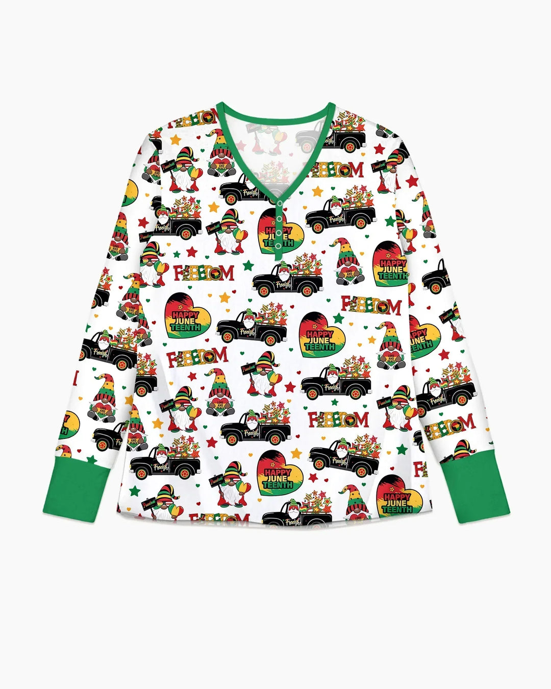 Gnome Happy Juneteenth Bamboo Women Pajama Set