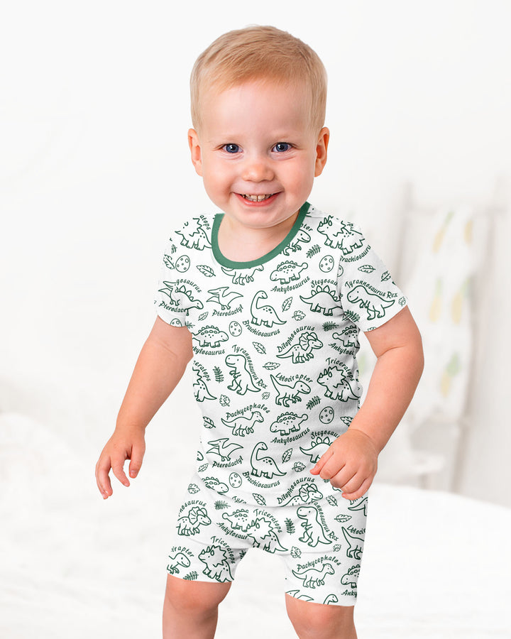 Schlafanzug-Set zweiteilig, kurze Ärmel, kurze Hose, Bambus