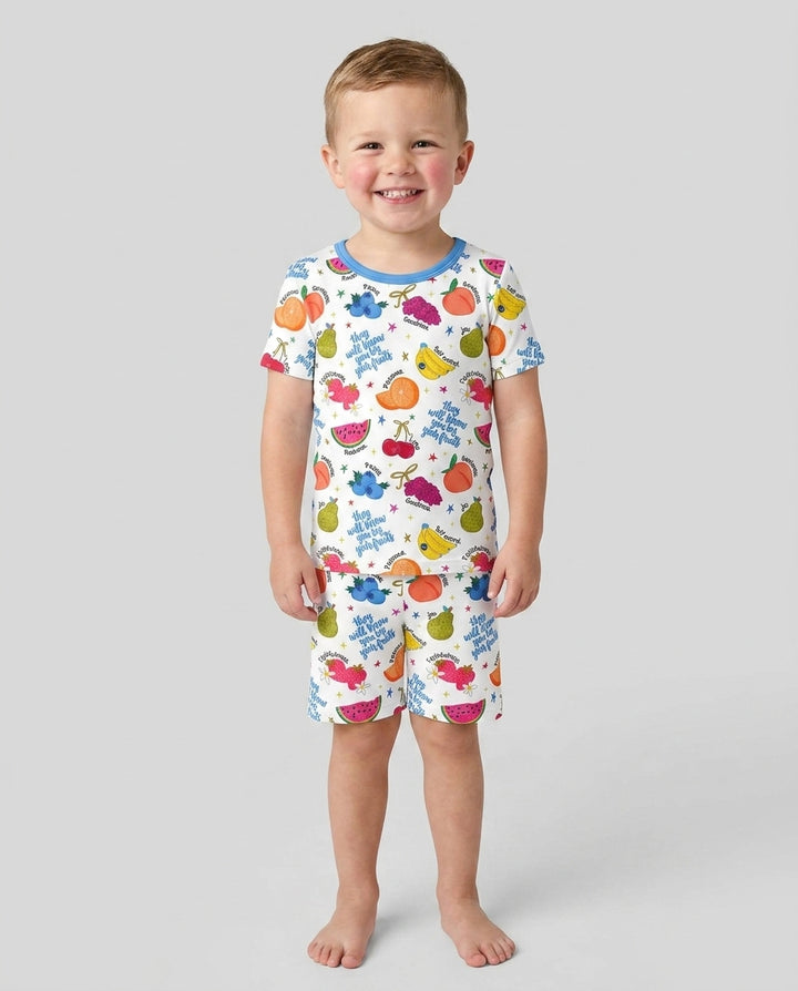 Schlafanzug-Set zweiteilig, kurze Ärmel, kurze Hose, Bambus