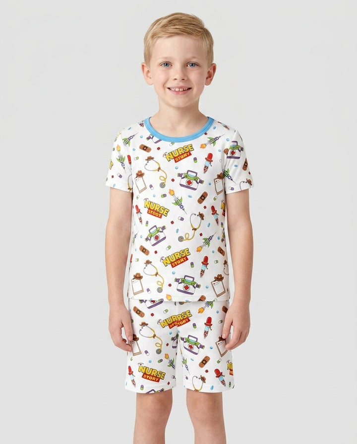 Conjunto de pijama de dos piezas de pantalón corto y manga corta de bambú Lone Star State