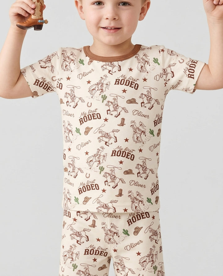 Conjunto de Pijama de Dos Piezas de Bambú con Mangas Cortas y Pantalones Cortos