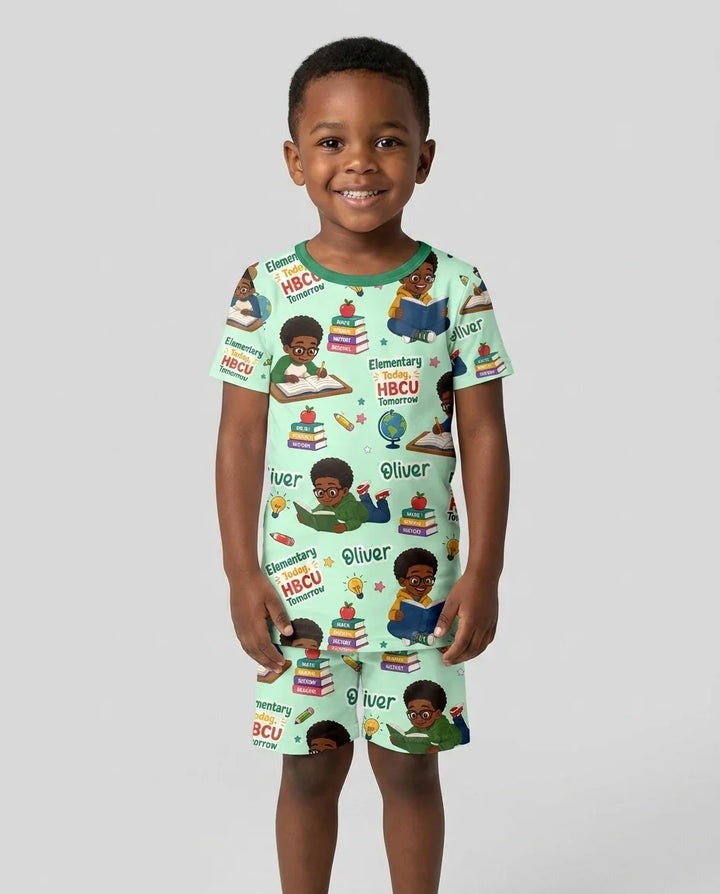 Schlafanzug-Set zweiteilig, kurze Ärmel, kurze Hose, Bambus