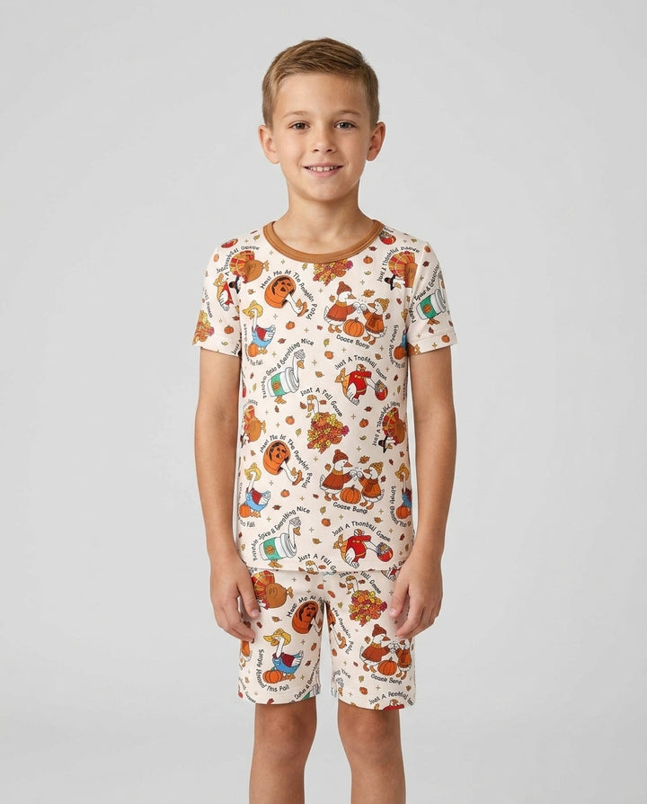 Schlafanzug-Set zweiteilig, kurze Ärmel, kurze Hose, Bambus