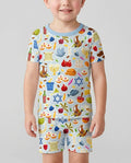Pijama de dos piezas de bambú de manga corta con pantalón corto a juego para la familia Catch Of The Day
