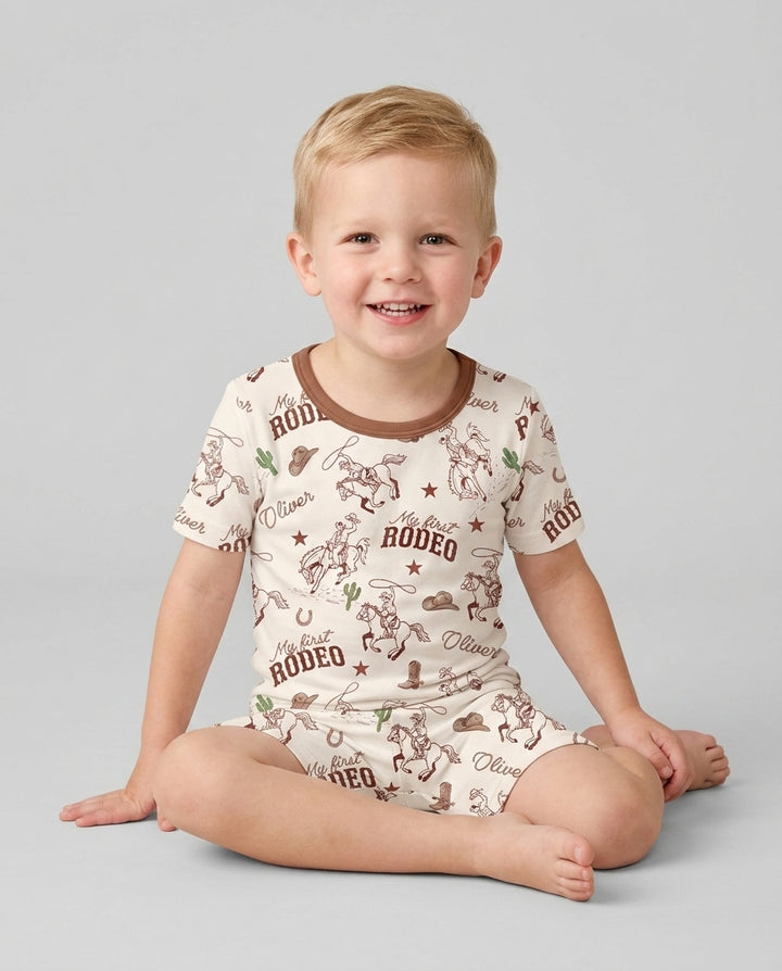 Conjunto de Pijama de Dos Piezas de Bambú con Mangas Cortas y Pantalones Cortos