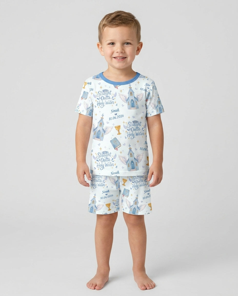 Schlafanzug-Set zweiteilig, kurze Ärmel, kurze Hose, Bambus