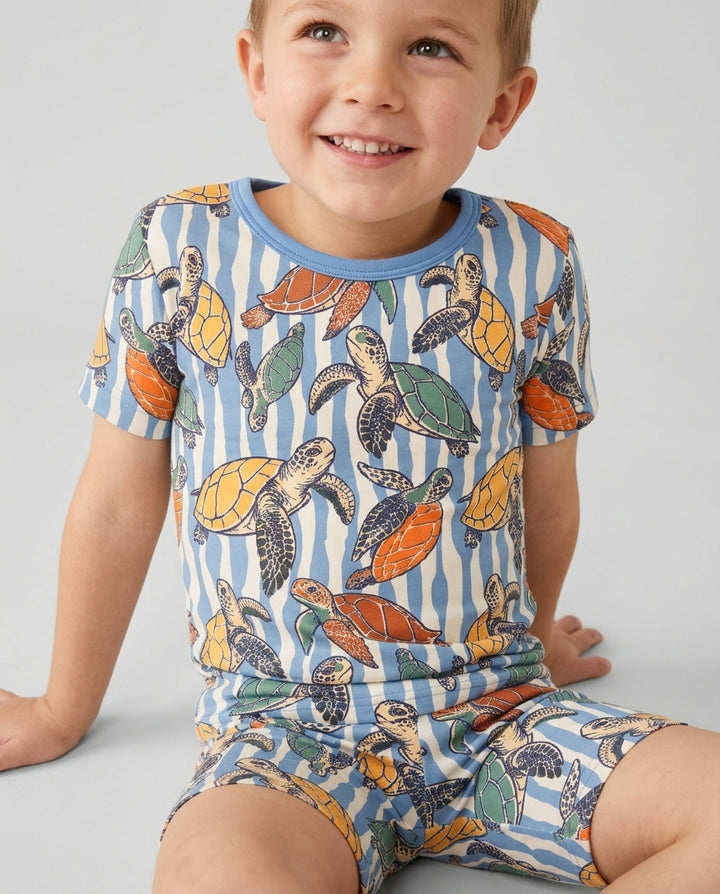 Conjunto de Pijama de Dos Piezas de Bambú con Mangas Cortas y Pantalones Cortos