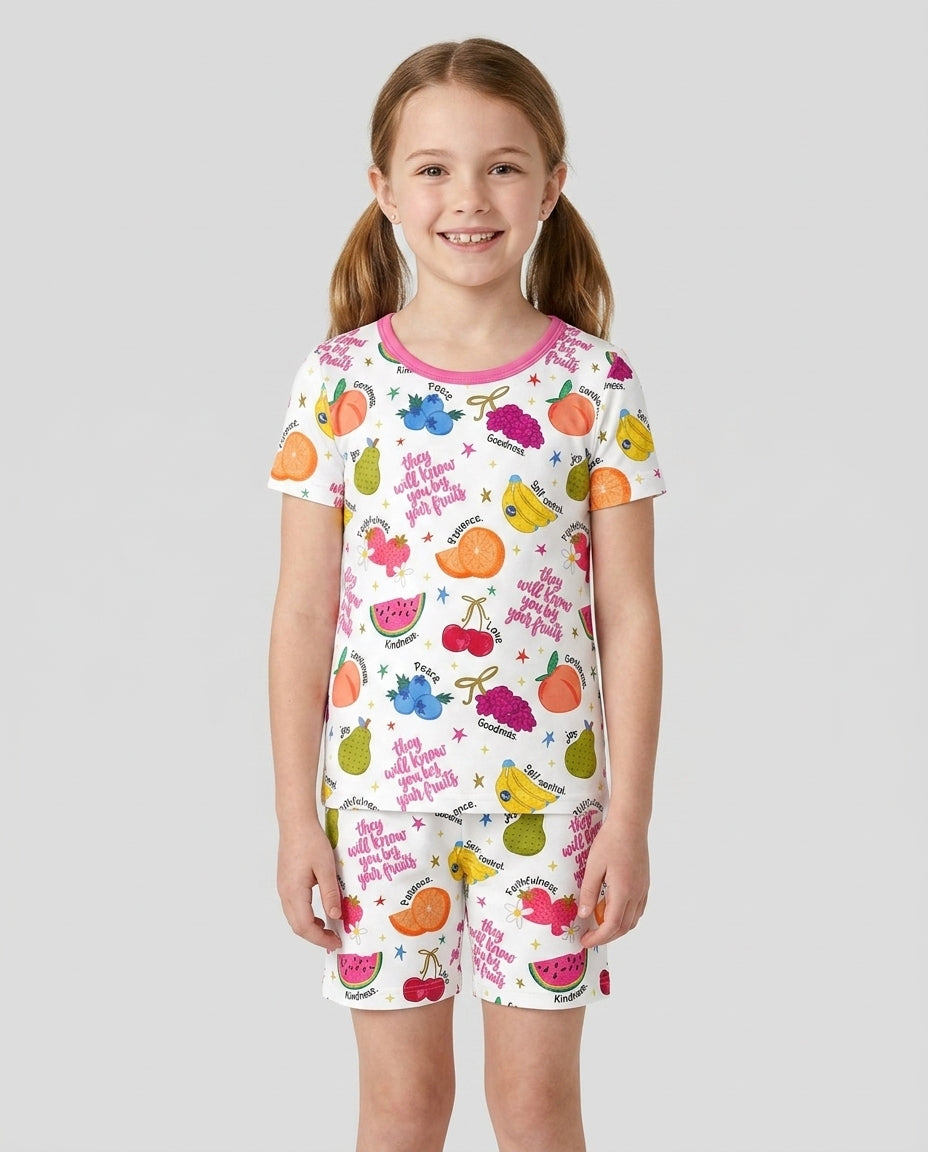 Schlafanzug-Set zweiteilig, kurze Ärmel, kurze Hose, Bambus