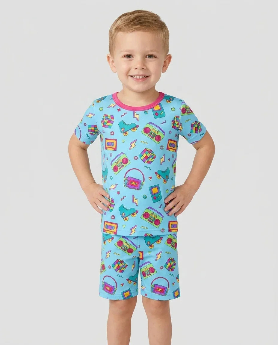 Pijama de dos piezas de bambú de manga corta y pantalón corto "El mejor papá del mundo"