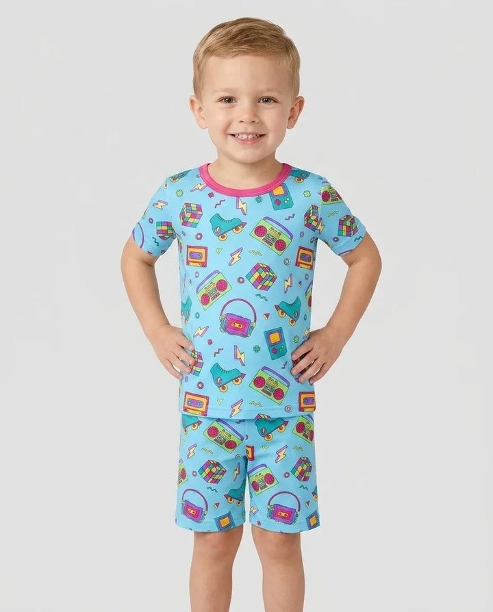 Pijama de dos piezas de bambú de manga corta y pantalón corto "El mejor papá del mundo"