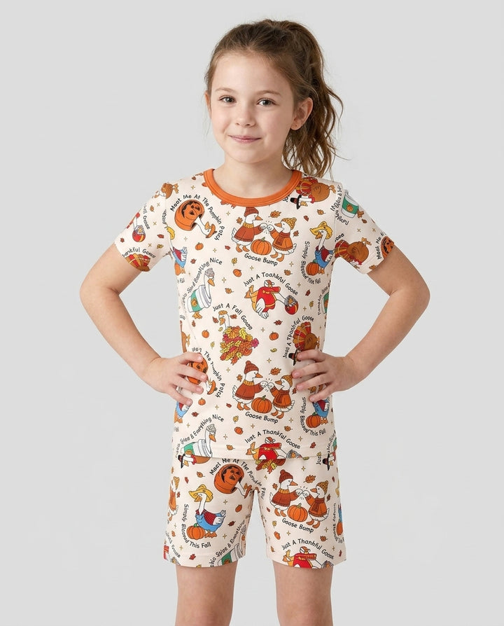 Schlafanzug-Set zweiteilig, kurze Ärmel, kurze Hose, Bambus