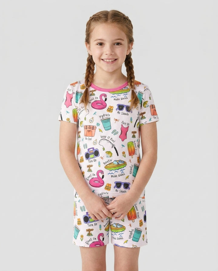 Lake Days Bamboo Two Piece Short Sleeve Shorts Pajama Set