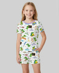 Conjunto de pijama de dos piezas de bambú Mardi Gras con shorts y mangas cortas