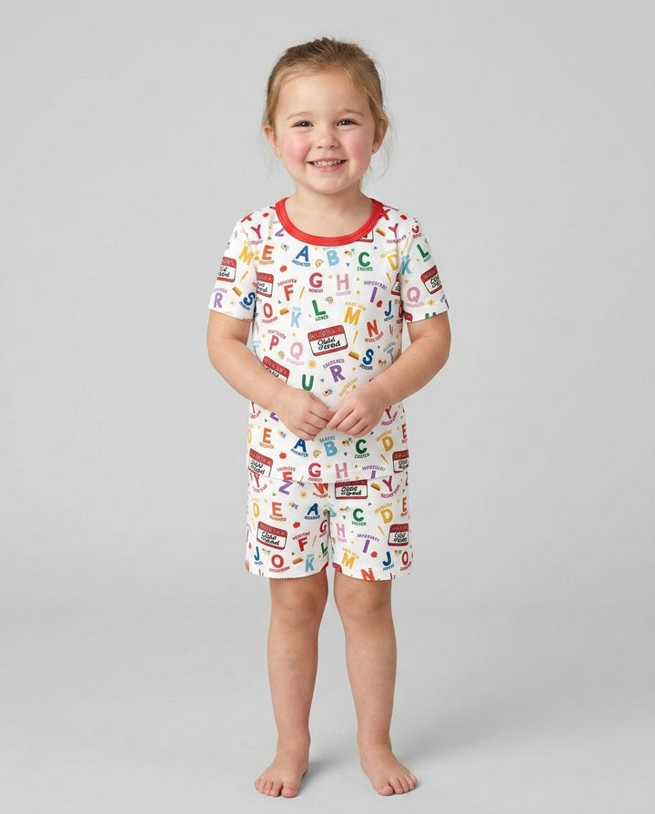 Schlafanzug-Set zweiteilig, kurze Ärmel, kurze Hose, Bambus