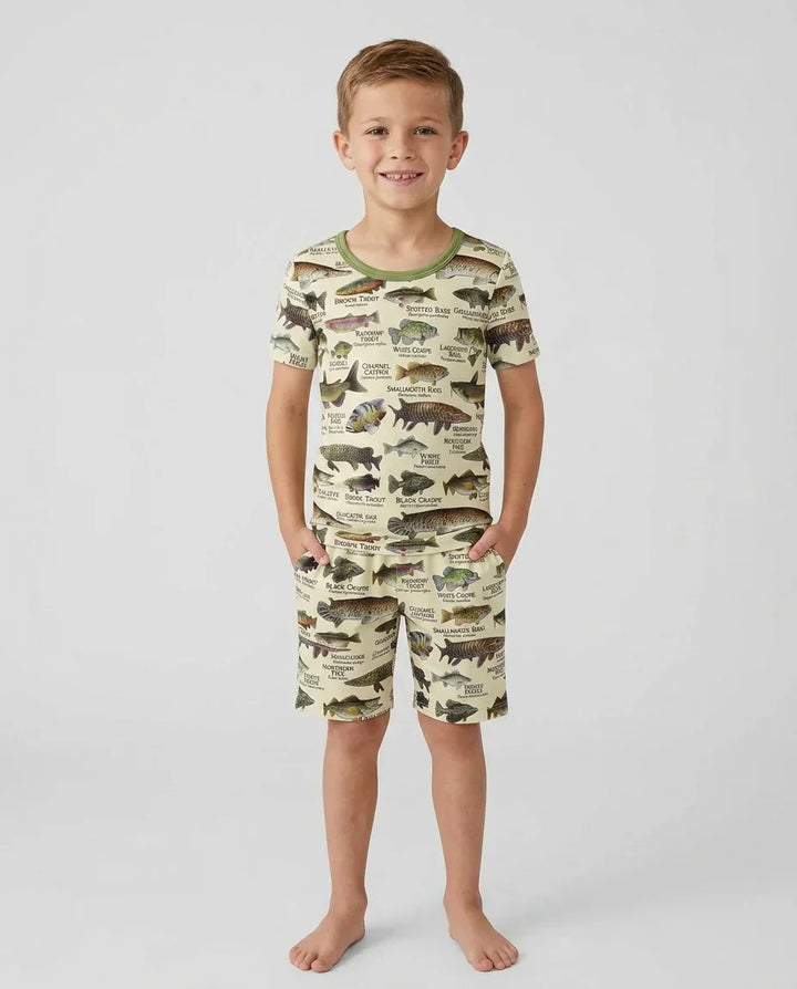 Schlafanzug-Set zweiteilig, kurze Ärmel, kurze Hose, Bambus