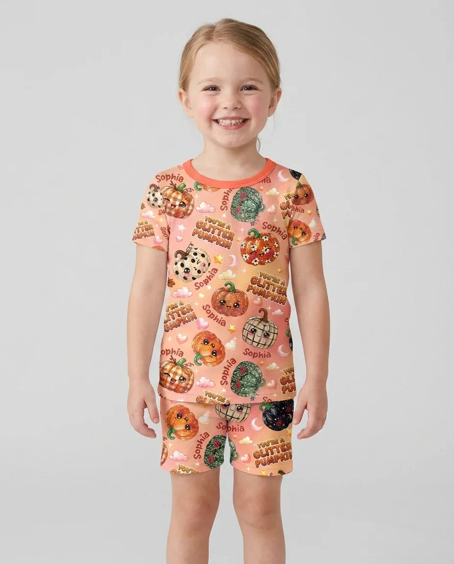Conjunto de Pijama de Dos Piezas de Bambú con Mangas Cortas y Pantalones Cortos