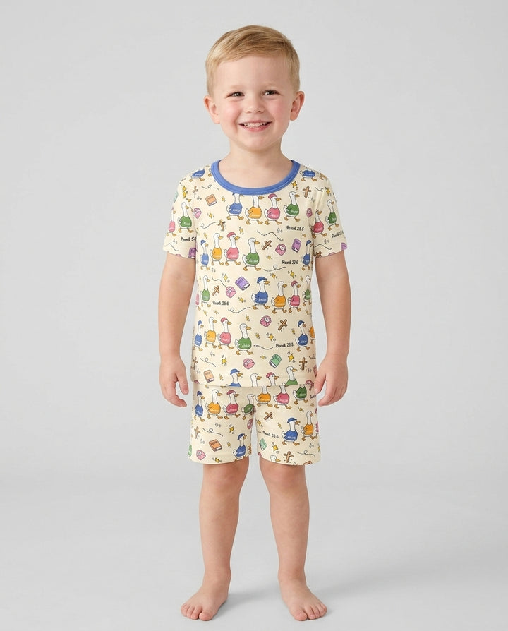 Psalm 23:6 Matching Family Bamboo Two Piece Short Sleeve Shorts Pajama Set