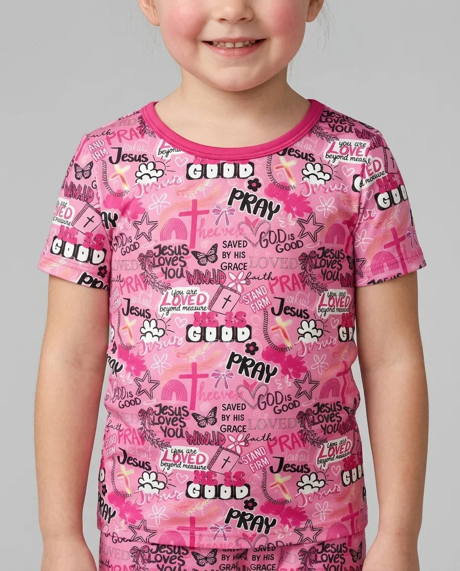 Conjunto de Pijama de Dos Piezas de Bambú con Mangas Cortas y Pantalones Cortos