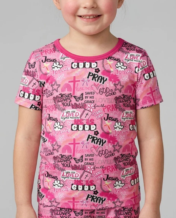 Conjunto de Pijama de Dos Piezas de Bambú con Mangas Cortas y Pantalones Cortos