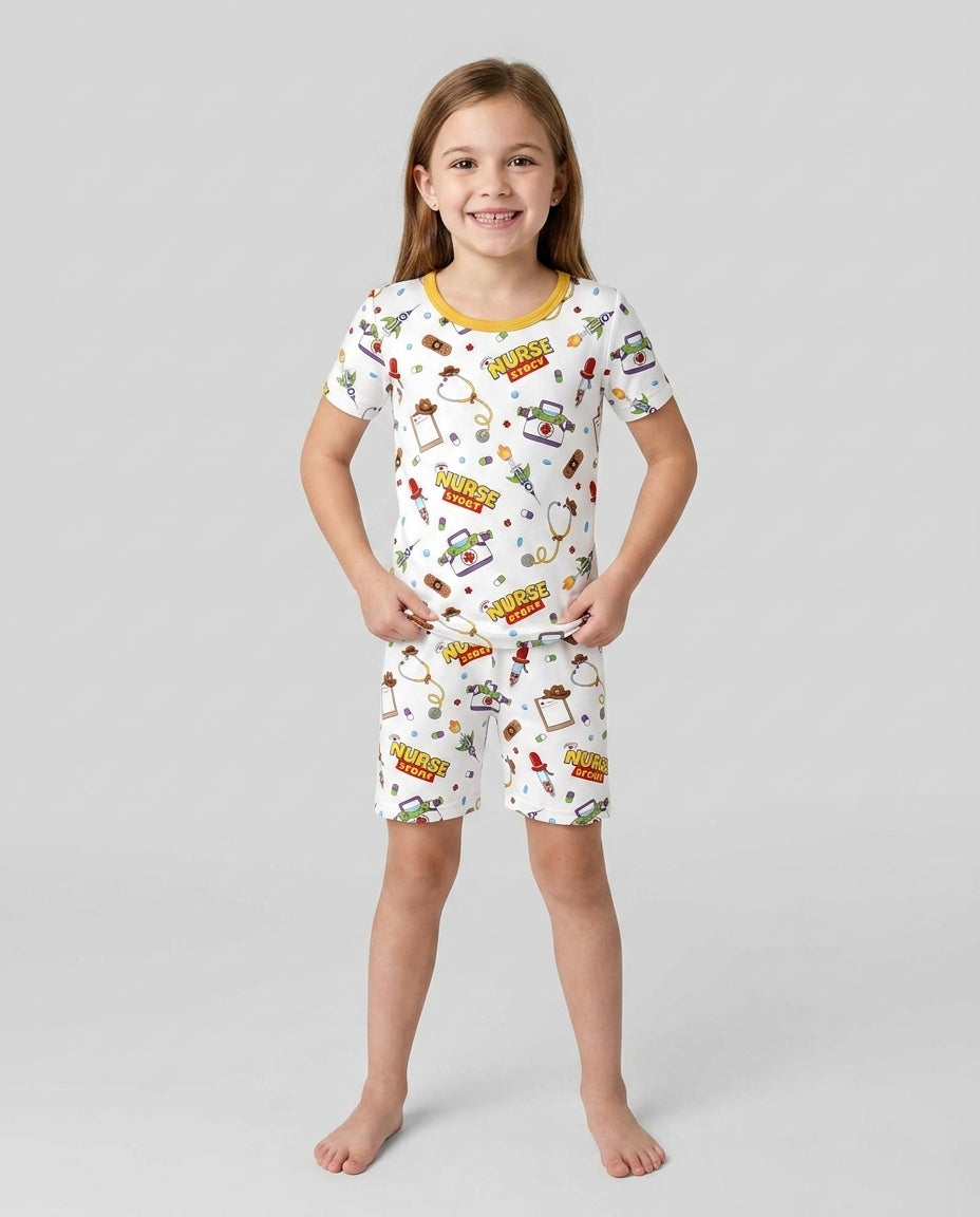 Zweiteiliges, kurzärmliges Pyjama-Set mit Marienkäfern