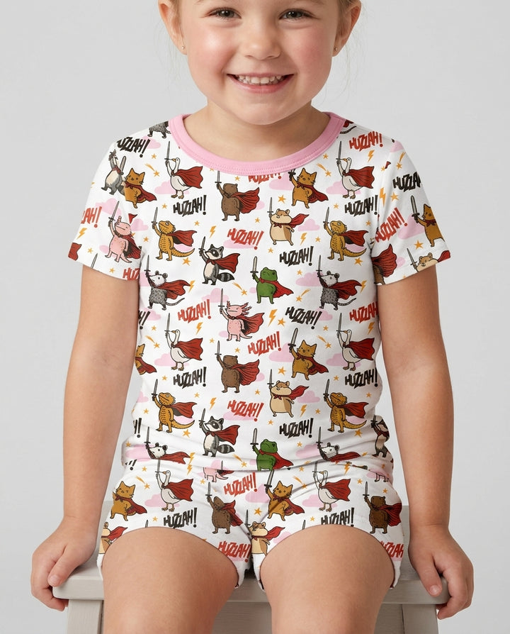 Huzzah! Huzzah! Bamboo Two Piece Short Sleeve Shorts Pajama Set