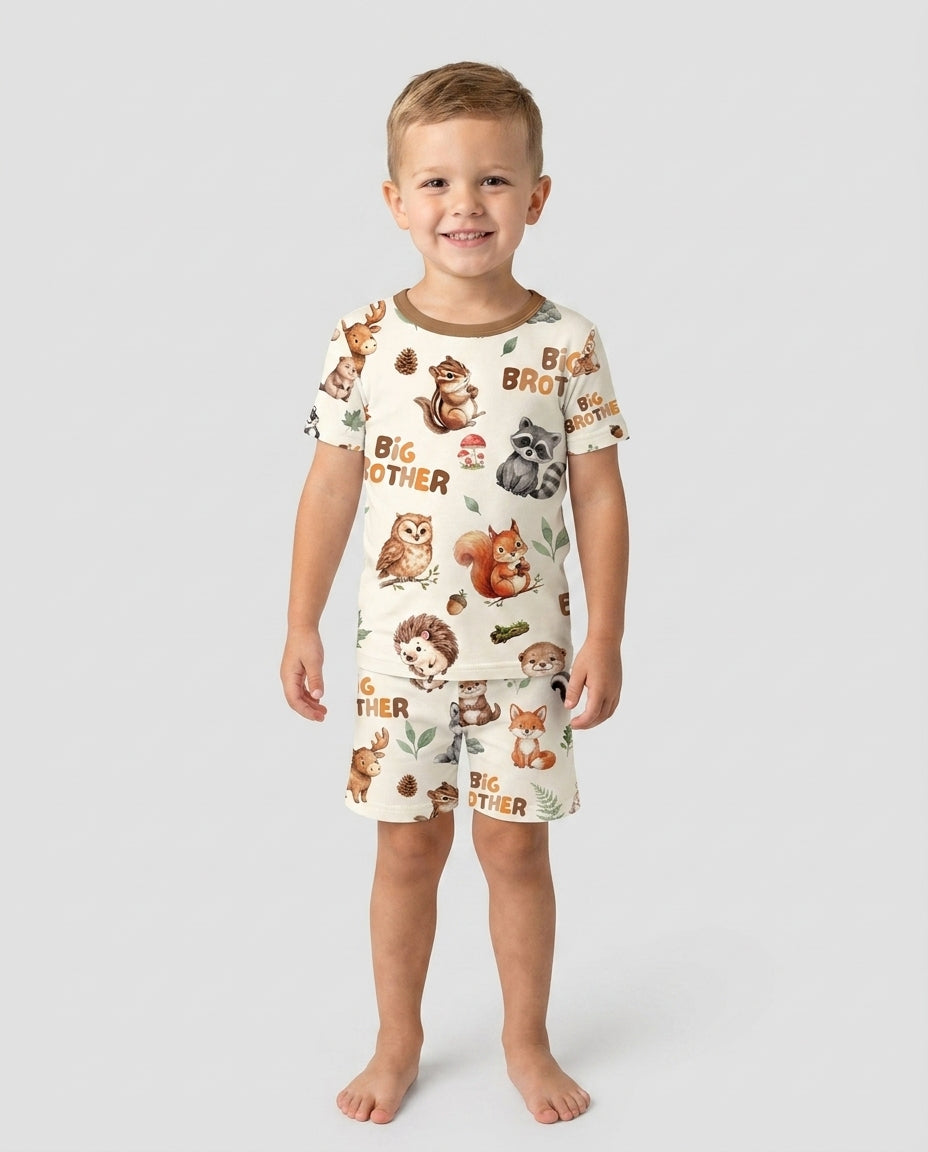 Schlafanzug-Set zweiteilig, kurze Ärmel, kurze Hose, Bambus