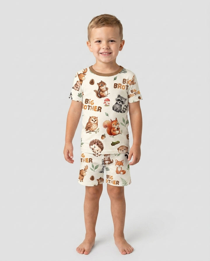 Schlafanzug-Set zweiteilig, kurze Ärmel, kurze Hose, Bambus
