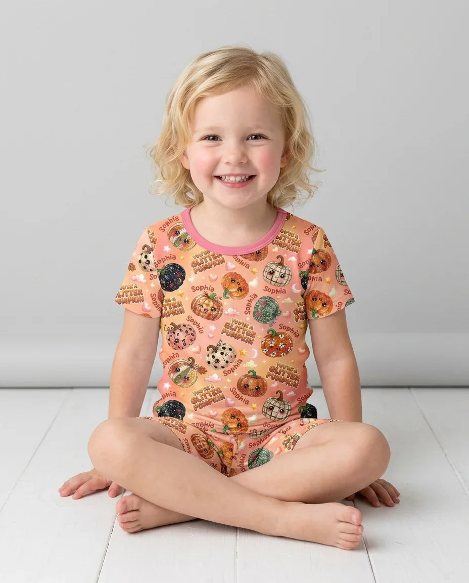 Conjunto de Pijama de Dos Piezas de Bambú con Mangas Cortas y Pantalones Cortos