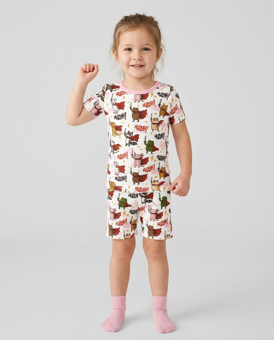Huzzah! Huzzah! Bamboo Two Piece Short Sleeve Shorts Pajama Set