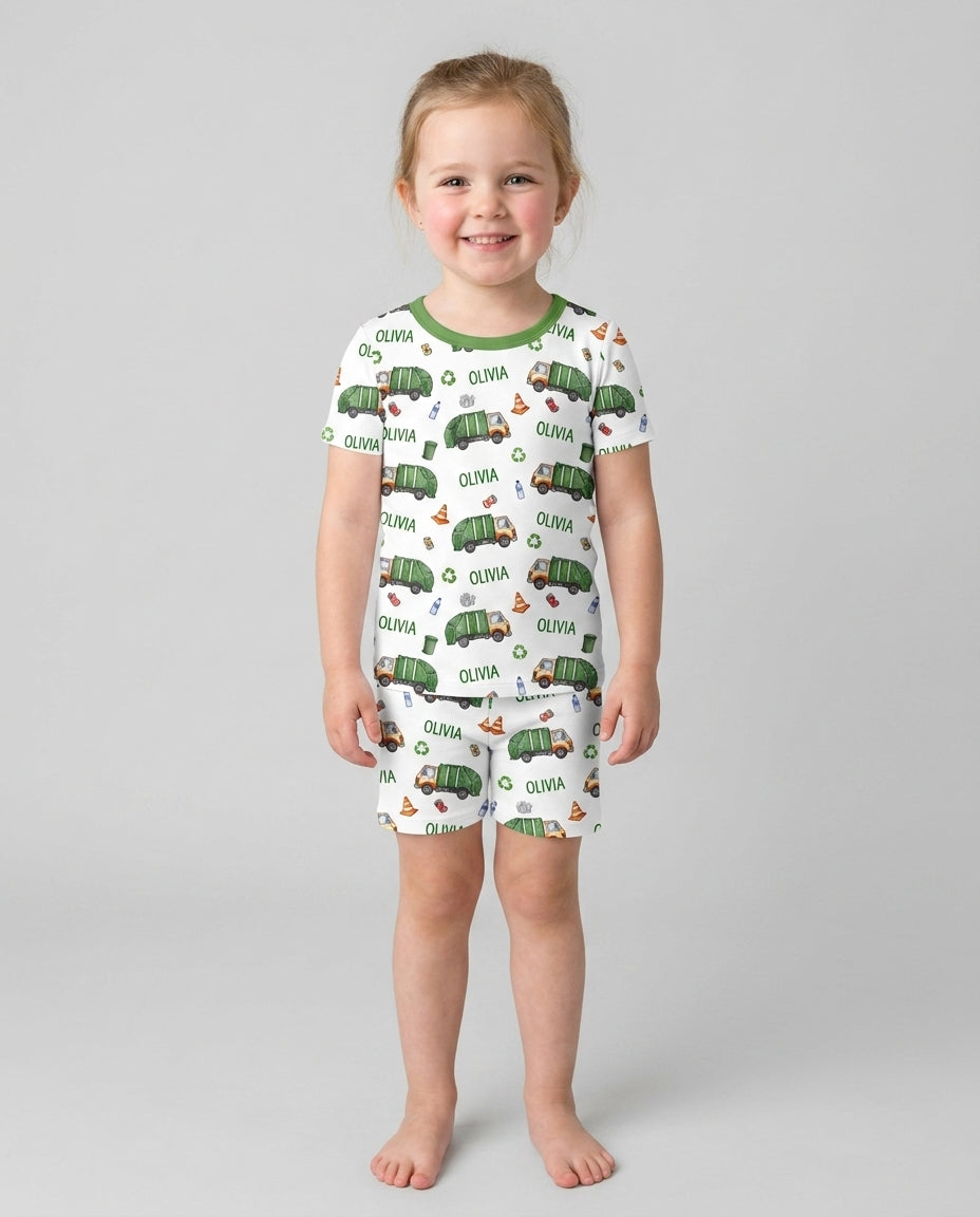 Schlafanzug-Set zweiteilig, kurze Ärmel, kurze Hose, Bambus