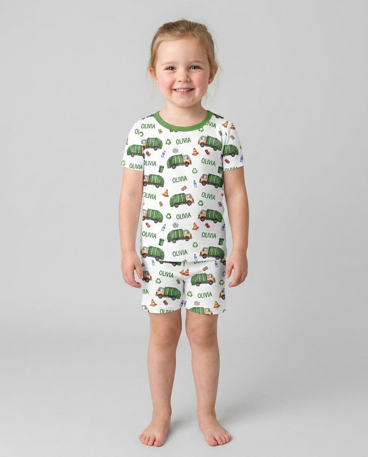 Schlafanzug-Set zweiteilig, kurze Ärmel, kurze Hose, Bambus