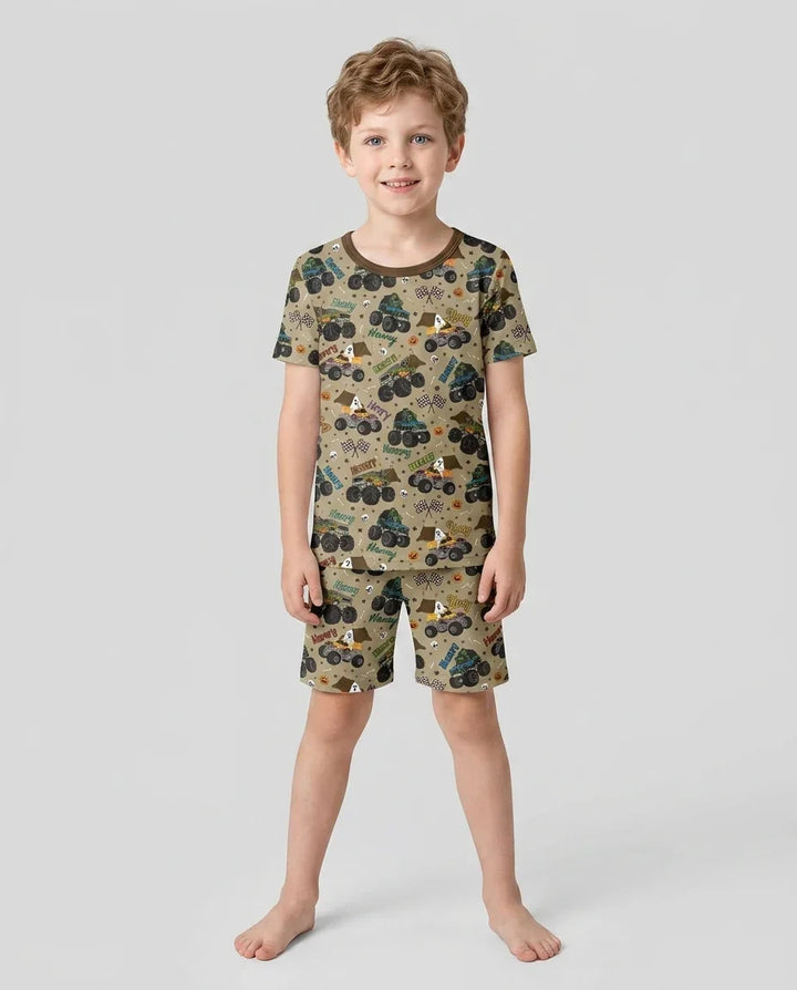Conjunto de Pijama de Dos Piezas de Bambú con Mangas Cortas y Pantalones Cortos
