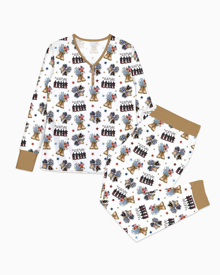 Honor the Brave Family Matching Bamboo Women Pajama Set