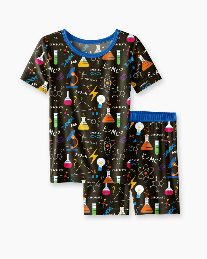 Science Explorer Family Matching Bamboo Two Piece Short Sleeve Shorts Pajama Set