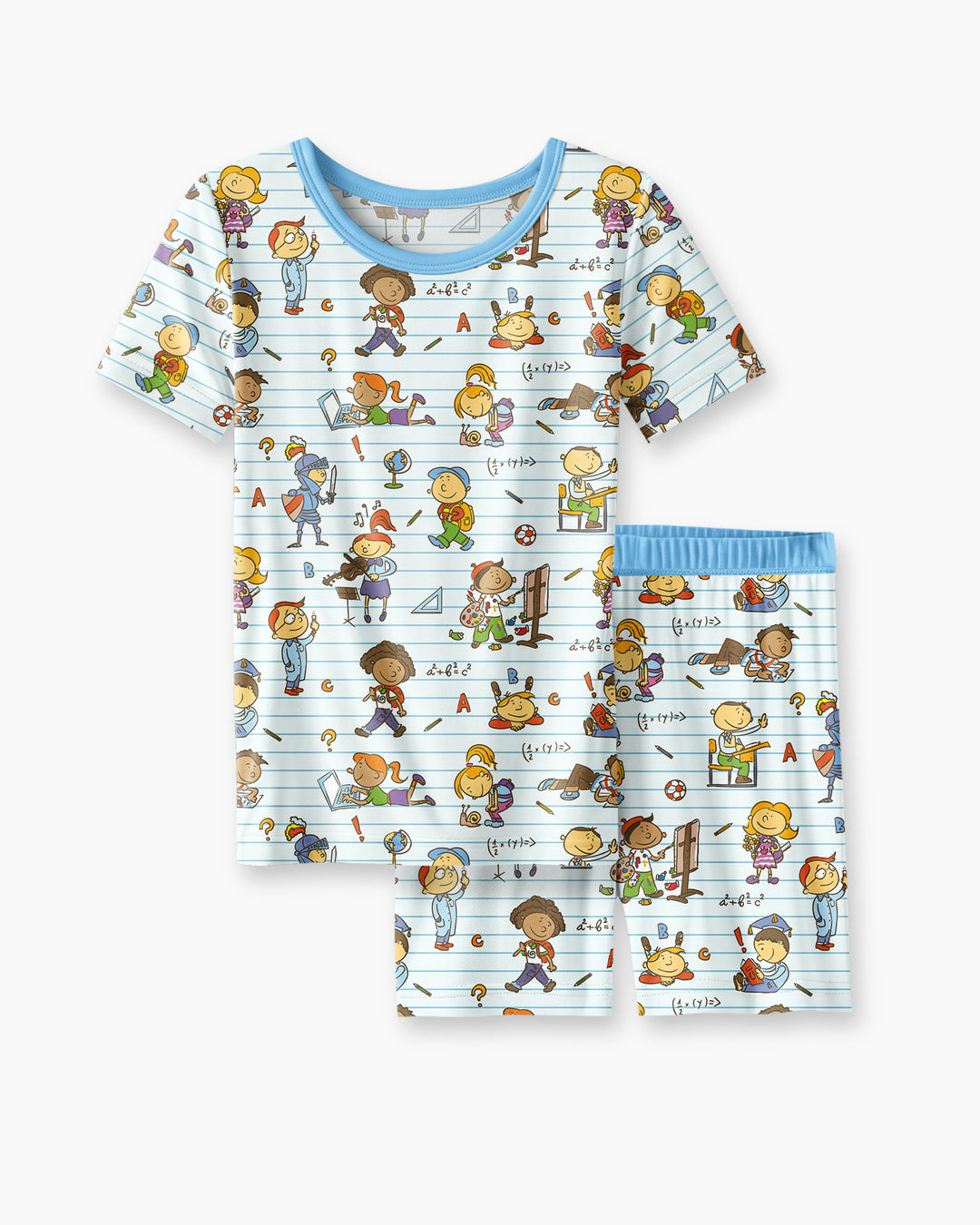 100 Días De... Conjunto de Pijama de Dos Piezas de Bambú de Manga Corta y Pantalón Corto